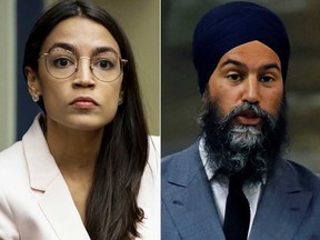 Alexandria Ocasio-Cortez and Jagmeet Singh.