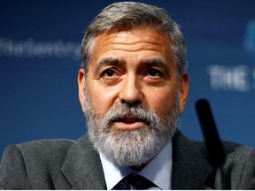 George Clooney speaks at a news conference during an event about corruption in Africa, in London, Britain September 19, 2019.