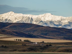 Sunrise hits the Rocky Mountains west of Longview on Sept. 8, 2020.