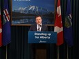 Premier Jason Kenney from Calgary on the recent developments related to the Keystone XL pipeline on Jan. 20, 2021.