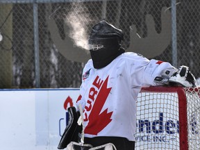 The seventh staging of the World’s Longest Hockey Game has been played in the crippling cold from the opening face-off.