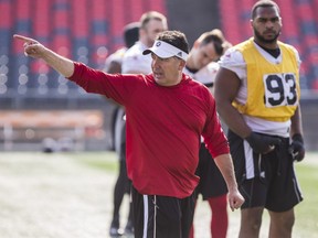 Ottawa Redblacks offensive coordinator Jaime Elizondo during team practice at TD Place Stadium. October 9, 2018.