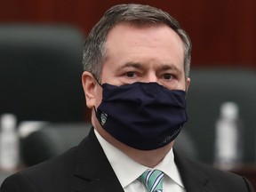 Premier Jason Kenney at the Alberta legislature in Edmonton on Feb. 25, 2021.