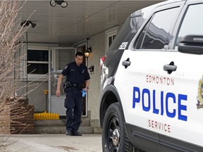 Edmonton police were investigating a shooting on Wednesday March 31, 2021 at this home on 130 Avenue near 76 Street in northeast Edmonton that occurred the day before.