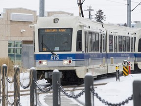 The Edmonton Transit System's Metro LRT line runs near MacEwan station on a day where the train suffered an electrical problem, which caused delays, in Edmonton, Alta., on Friday January 8, 2016. Ian Kucerak/Edmonton Sun/Postmedia Network