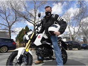 Tim Smith took his motorbike out of winter storage for the first time this year on Sunday April 18, 2021.