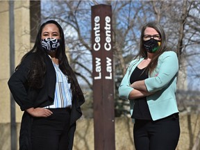 Second year law students, Amy Durand, right, and Anita Cardinal-Stewart are raising concerns over a proposed 45% hike to tuition for incoming law students, that if approved, would go into effect in fall 2022.