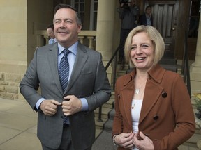 Premier Jason Kenney and NDP Leader Rachel Notley.