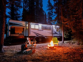 An RV lot at Pinnacle Trails Edson, where short and long-term leases are available.