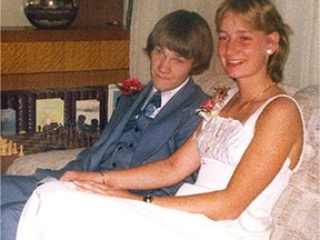Cam Tait poses his date to grad, Janet King, in June of 1977. Tait the class valedictorian for Glenrose School Hospital, gave his speech after King told him, ‘You've got this.’