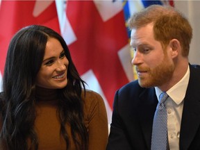 Prince Harry, Duke of Sussex and Meghan, Duchess of Sussex during their visit to Canada House in London on January 7, 2020.