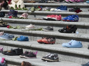 Across Canada, community members have been honouring the children lost at residential schools after evidence of 215 children's remains was found in Kamloops. Photo by Jason Payne