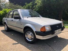 A handout picture released on June 29, 2021 by Reeman Dansie auctions shows a silver Ford Escort that once belonged to Diana, Princess of Wales.
