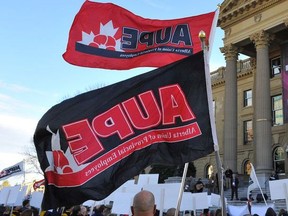 EDMONTON, AB. OCTOBER 19, 2012 - More than 800 AUPE(Alberta Union of Provincial Employees) delegates and supporters from all corners of the province held a large rally at the Alberta legislature today in a show of strength and solidarity. STANDALONE. EDMONTON JOURNAL/SHAUGHN BUTTS