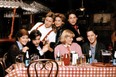 The cast of St. Elmo's Fire L-R: Ally Sheedy, Judd Nelson, Emilio Estevez, Demi Moore, Mare Winningham, Rob Lowe and Andrew McCarthy.