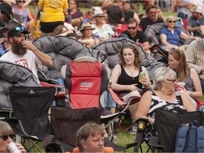 Social distancing is a thing of the past at the Pigeon Lake Music Festival on Friday, July 30, 2021.