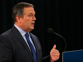 Alberta Premier Jason Kenney during a news conference regarding the surging COVID cases in the province in Calgary on Wednesday, September 15, 2021.