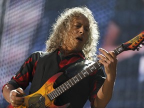 Lead guitarist Kirk Hammett of Metallica performs at Commonwealth Stadium in Edmonton on Aug. 16, 2017.
