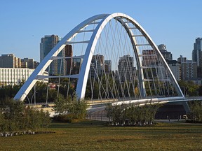 Human remains were found under the Walterdale Bridge near downtown Edmonton on Monday afternoon, September 6, 2021. (PHOTO BY LARRY WONG/POSTMEDIA)