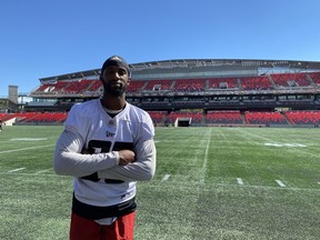 Receiver Kenny Stafford practised with the Ottawa Redblacks for the first time at TD Place stadium on Saturday.