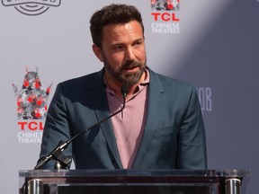 Ben Affleck attends Kevin Smith and Jason Mewes Hands and Footprint Ceremony at TCL Chinese Theatre, in Hollywood, Calif., Oct. 14, 2019.