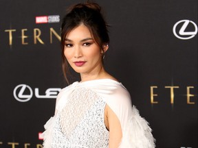 Gemma Chan arrives at the Premiere of Marvel Studios' Eternals on Oct. 18, 2021 in Hollywood, Calif.