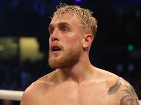 Jake Paul looks on after defeating AnEsonGib in a first round knockout during their fight at Meridian at Island Gardens on January 30, 2020 in Miami, Florida.