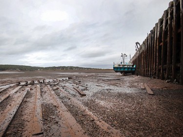 The harbour in Passboro, Nova Scotia at low tide. The Bay of Fundy is home to the highest tides in the world, rising and falling more than 15 metres every day at the closed end of the bay near Minas Basin. Pamela Roth