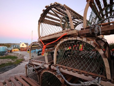Lobster traps are a common sight in many Nova Scotia communities. Pamela Roth