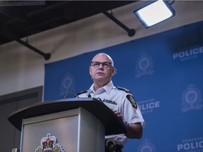 The provision of $600,000 to hire six more ‘navigators’ to work with police will help connect vulnerable people in Edmonton with the proper supports, said police chief Dale McFee at a media conference on Friday.