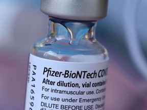 A vial of Pfizer-BioNTech COVID-19 vaccine.