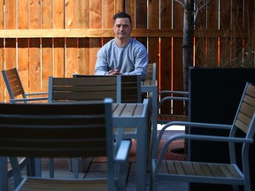 Jeff Jamieson, owner of Donna Mac, photographed on his restaurant patio.