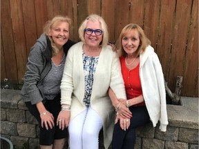 Donna Mersereau, centre, travelled to Mississauga in September to meet with two sisters -- one also named Donna, the other Debbie -- who she found after years of ancestry research. Supplied