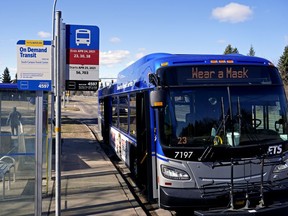 A bus stop in southwest Edmonton.