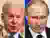 This combination of pictures shows U.S. President Joe Biden (left) and Russian President Vladimir Putin.