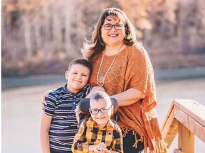Michelle Miller and her sons Brady, left, and Cameron.