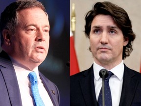 Alberta Premier Jason Kenney, left, and Prime Minister Justin Trudeau.