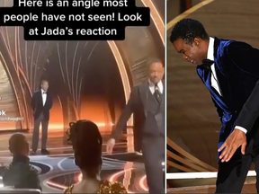 New video appears to show Jada Pinkett Smith laughing after her husband Will Smith slapped Chris Rock.
