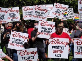 Disney's employees protest against Florida's "Don't Say Gay" bill, in Glendale, California, U.S., March 22, 2022.
