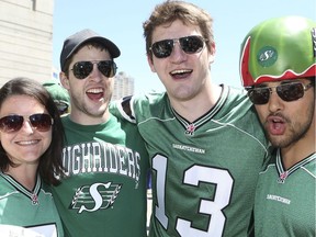 Roughriders fans wear the team's colours to Saskatchewan games in every CFL market. The jersey is also a solid choice for St. Patrick's Day.