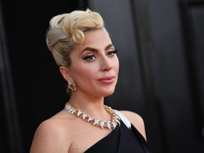 US singer-songwriter Lady Gaga arrives for the 64th Annual Grammy Awards at the MGM Grand Garden Arena in Las Vegas on April 3, 2022. (Photo by ANGELA WEISS/AFP via Getty Images)