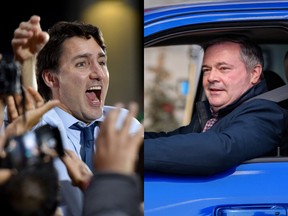 Prime Minister Justine Trudeau, left, and Alberta Premier Jason Kenney.