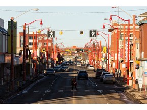 Chinatown is seen from south of 105 Avenue along 97 Street in Edmonton on Friday, Dec. 4, 2020.