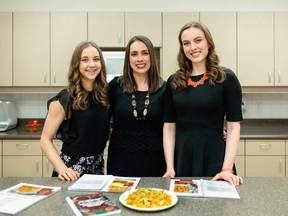 Hillary Wilson, left, Carla Prado, and Anissa Armet authored a high-protein cookbook to help cancer patients improve muscle health.