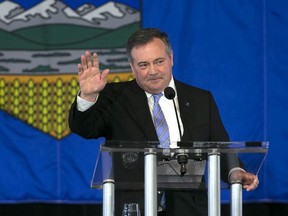 Jason Kenney speaks at an event at Spruce Meadows in Calgary on Wednesday, May 18, 2022.
