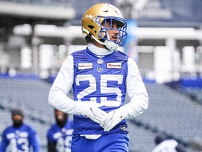 Winnipeg Blue Bombers rookie defensive back Tyrell Ford takes part in training camp at IG Field on Friday, May 20, 2022.