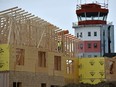 Construction is ongoing at the Blatchford development, site of the old municipal airport in Edmonton, on May 13, 2022.