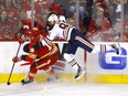 Calgary Flames Nikita Zadorov battles Edmonton Oilers Evander Kane in second period action during Round two of the Western Conference finals at the Scotiabank Saddledome in Calgary on Friday, May 20, 2022.