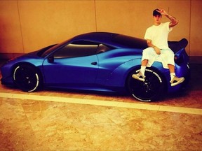 Justin Bieber - Blue Ferrari - Instagram