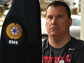 Remand Centre paramedic Damian Cunningham has been laid off along with the rest of the team by AHS, and he's raising concerns with the amount of overdoses and medical calls, which is now left up to the nurses, in Edmonton, May 6, 2022. Ed Kaiser/Postmedia
